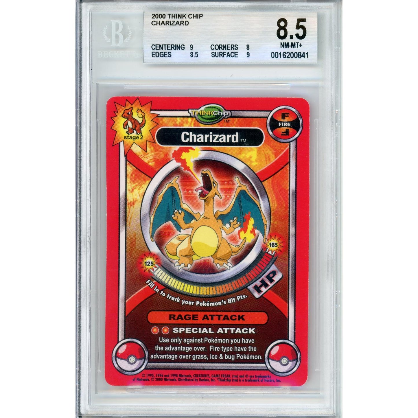 Pokemon Graded: Charizard Think Chip (2000) Beckett 8.5