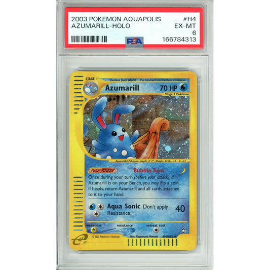Pokemon Graded: Azumarill #H4 Aquapolis (2003) Holo PSA 6