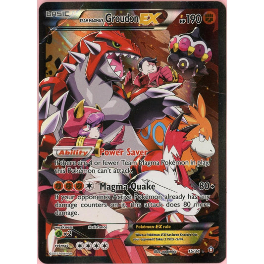 Pokemon Single: Team Magma's Groudon EX 15/34 Double Crisis (2015) Holo DMG