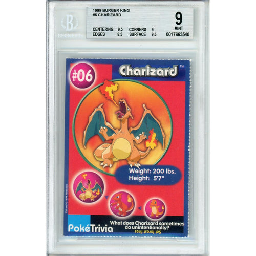 Pokemon Graded: #06 Charizard Burger King (1999) Beckett 9
