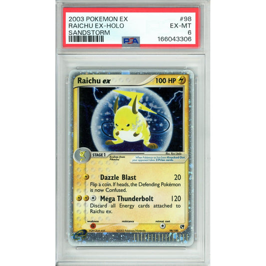 Pokemon Graded: Raichu ex 98/100 Sandstorm (2003) Holo PSA 6