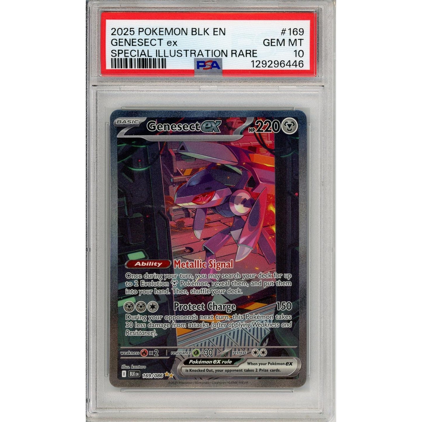Pokemon Graded: Genesect ex 169/86 Black Bolt (2025) SIR Holo PSA 10