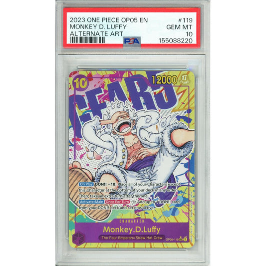 One Piece Graded: Monkey D. Luffy #119 OP05 Alternate Art (2023) PSA 10