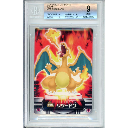 Pokemon Graded: JP Charizard #270 Zukan Bandai Carddass (2004) Beckett 9