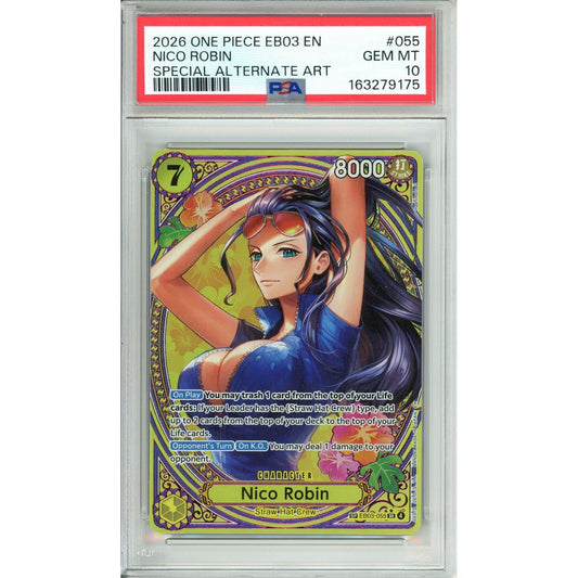 One Piece Graded: Nico Robin EB03 #55 Heroines Edition Special Alt Art PSA 10