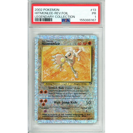 Pokemon Graded: Hitmonlee 13/110 Legendary Collection (2002) Rev. Foil PSA 1