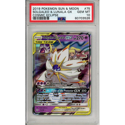 Pokemon Graded: Solgaleo & Lunala GX 75/236 Cosmic Eclipse (2019) Holo PSA 10