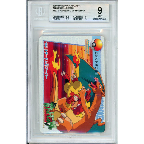 Pokemon Graded: Charizard Vs. Magmar #107 Bandai Carddass (1998) Beckett 9