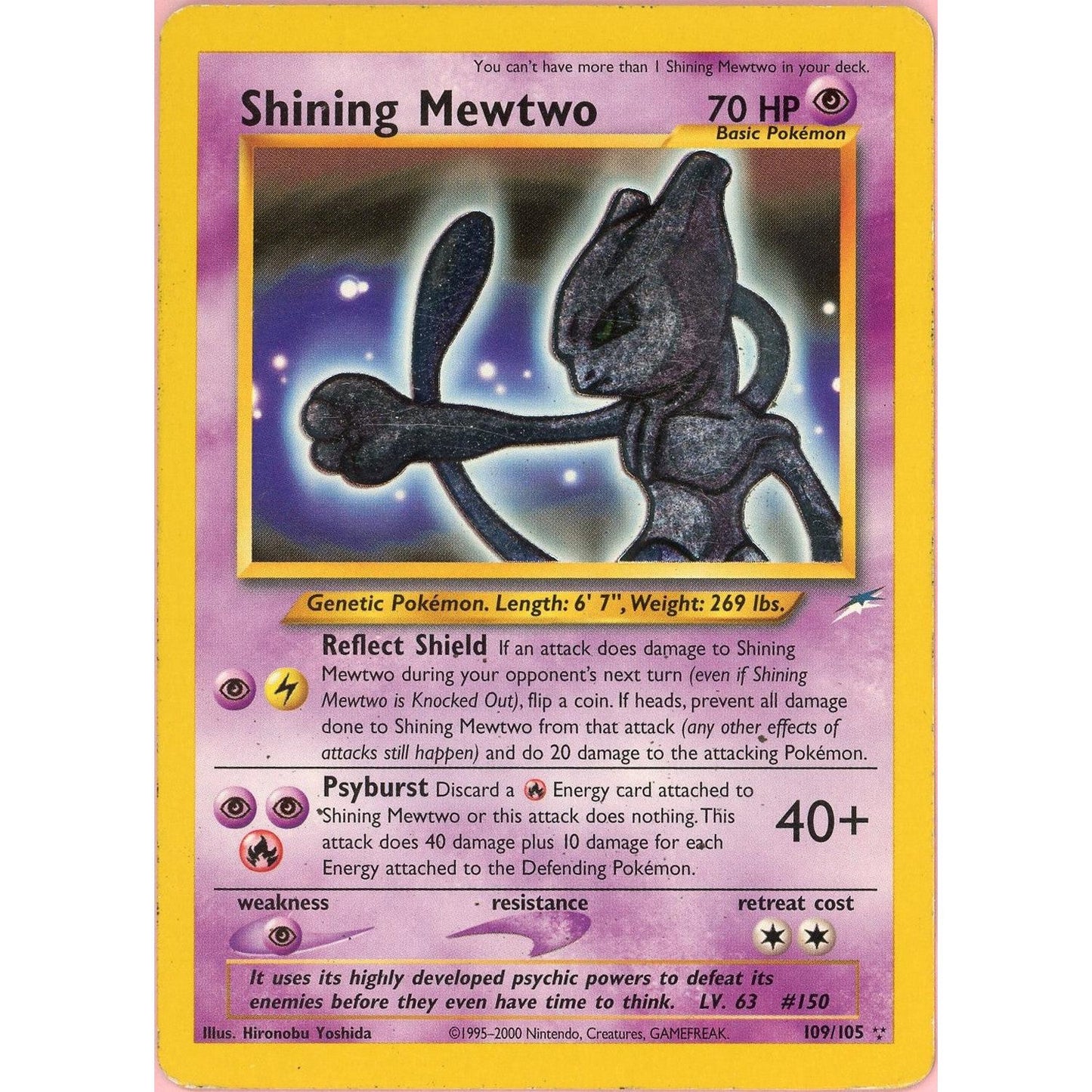 Pokemon Single: Shining Mewtwo 109/105 Neo Destiny (2002) Holo MP