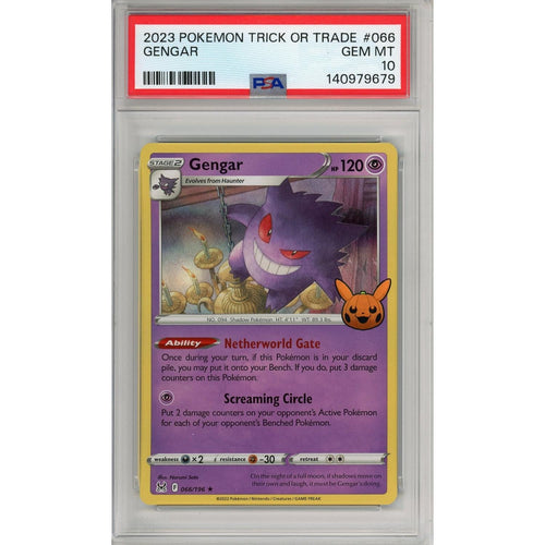 Pokemon Graded: Gengar 66/796 Trick or Trade (2023) Holo PSA 10
