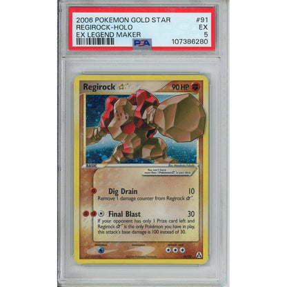 Pokemon Graded: Regirock Gold Star PSA 5