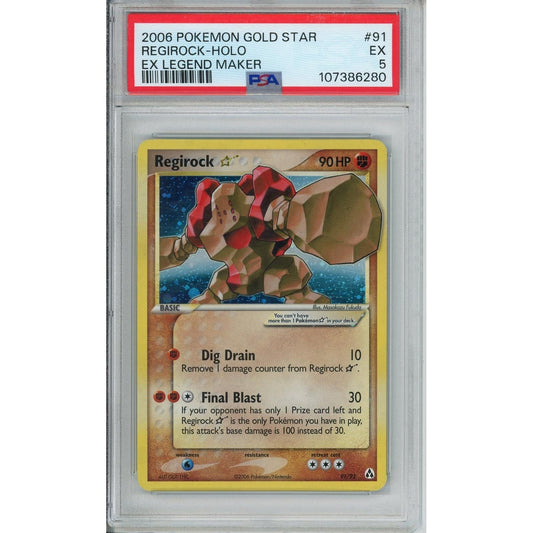 Pokemon Graded: Regirock Gold Star PSA 5