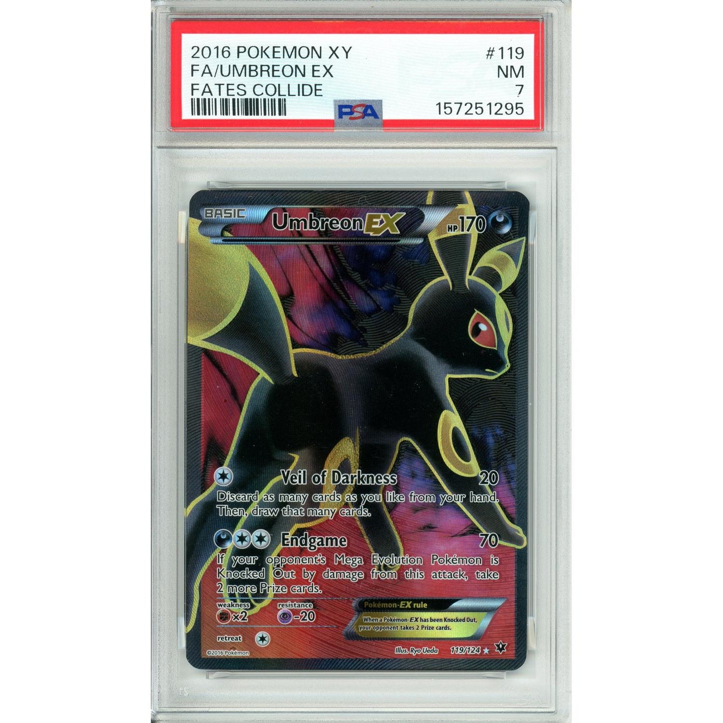 Pokemon Graded: Umbreon EX 119/124 Fates Collide (2016) Rare Holo PSA 7
