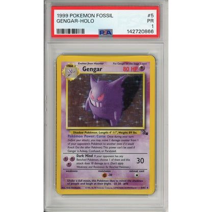 Pokemon Graded: Gengar 5/62 Fossil (1999) Holo PSA 1