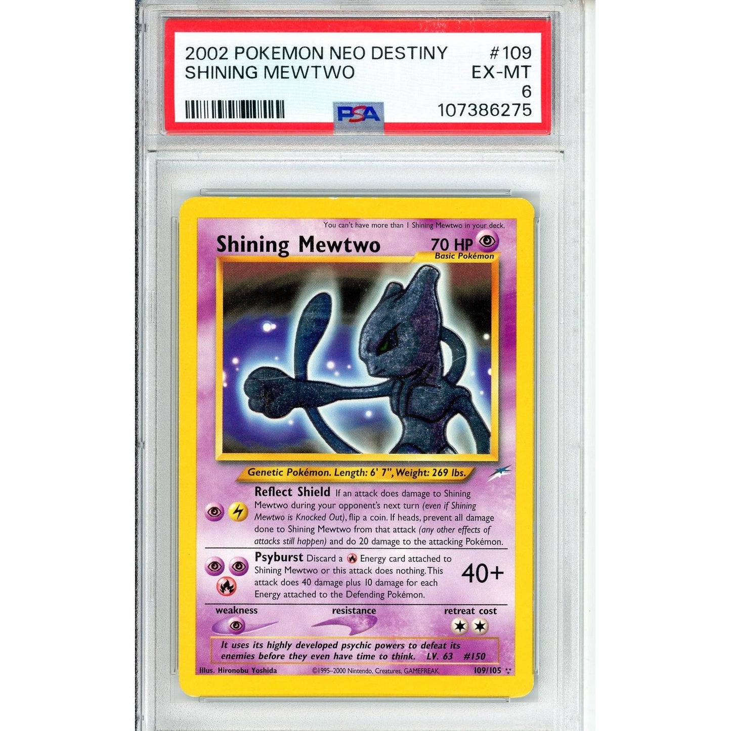 Pokemon Graded: Shining Mewtwo PSA 6