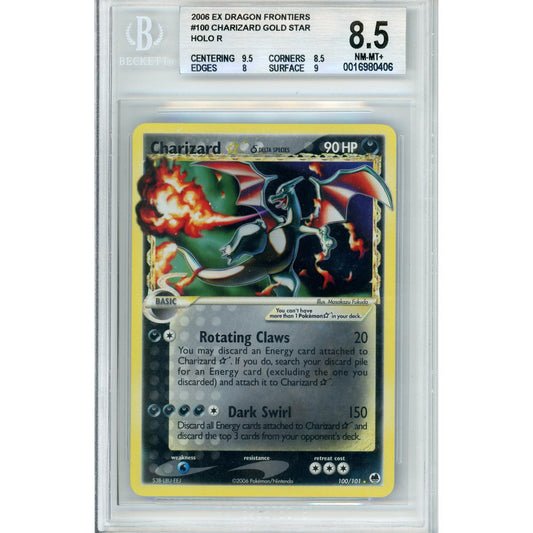 Pokemon Graded: Charizard Gold Star #100 EX Dragon Frontiers (2006) Beckett 8.5