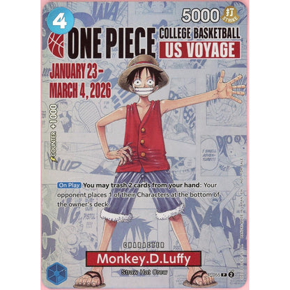 One Piece Single: Monkey.D.Luffy P-055 College Basketball US Voyage NM