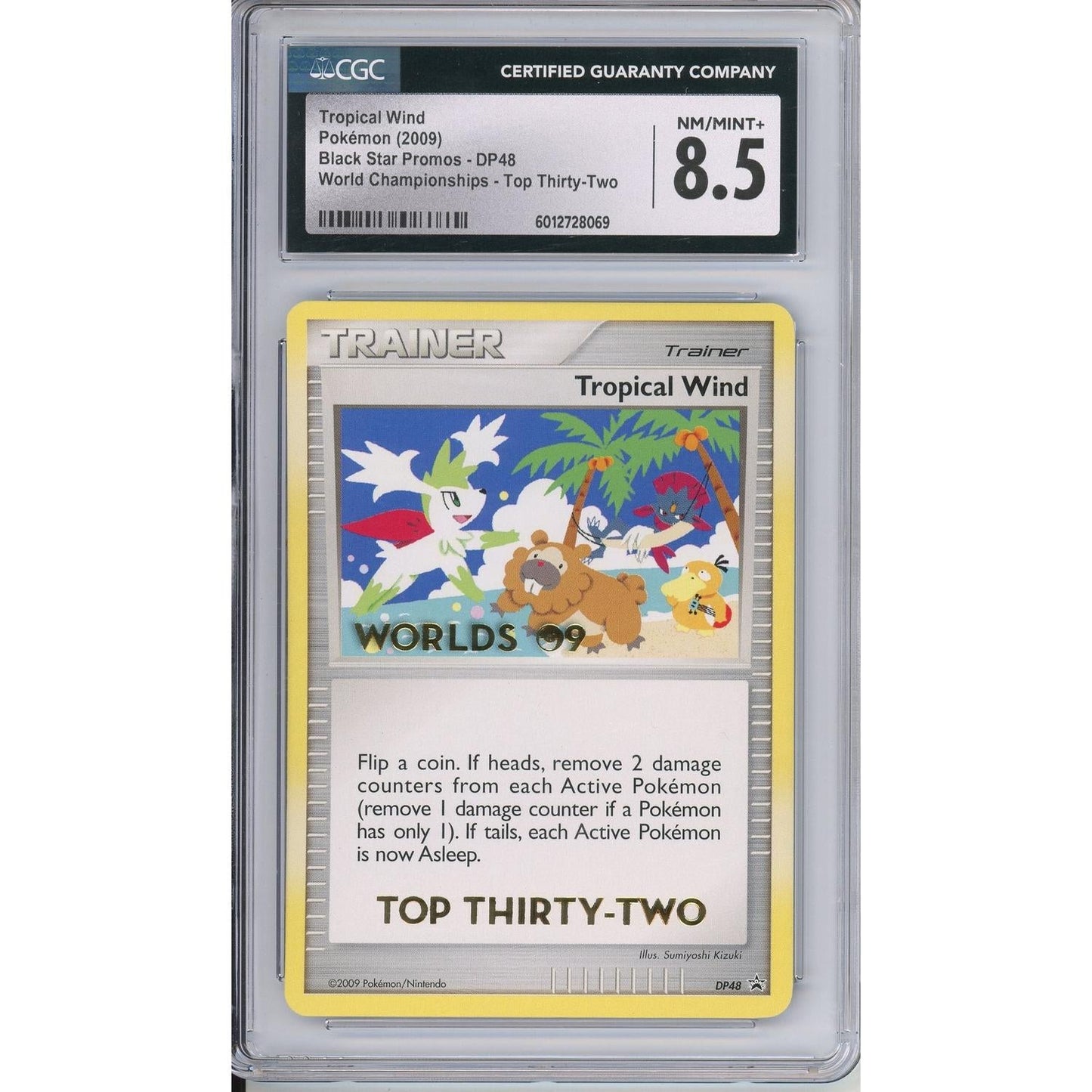 Pokemon Graded: Tropical Wind #DP48 Black Star Promo World Championships 2009 Top Thirty-Two CGC 8.5