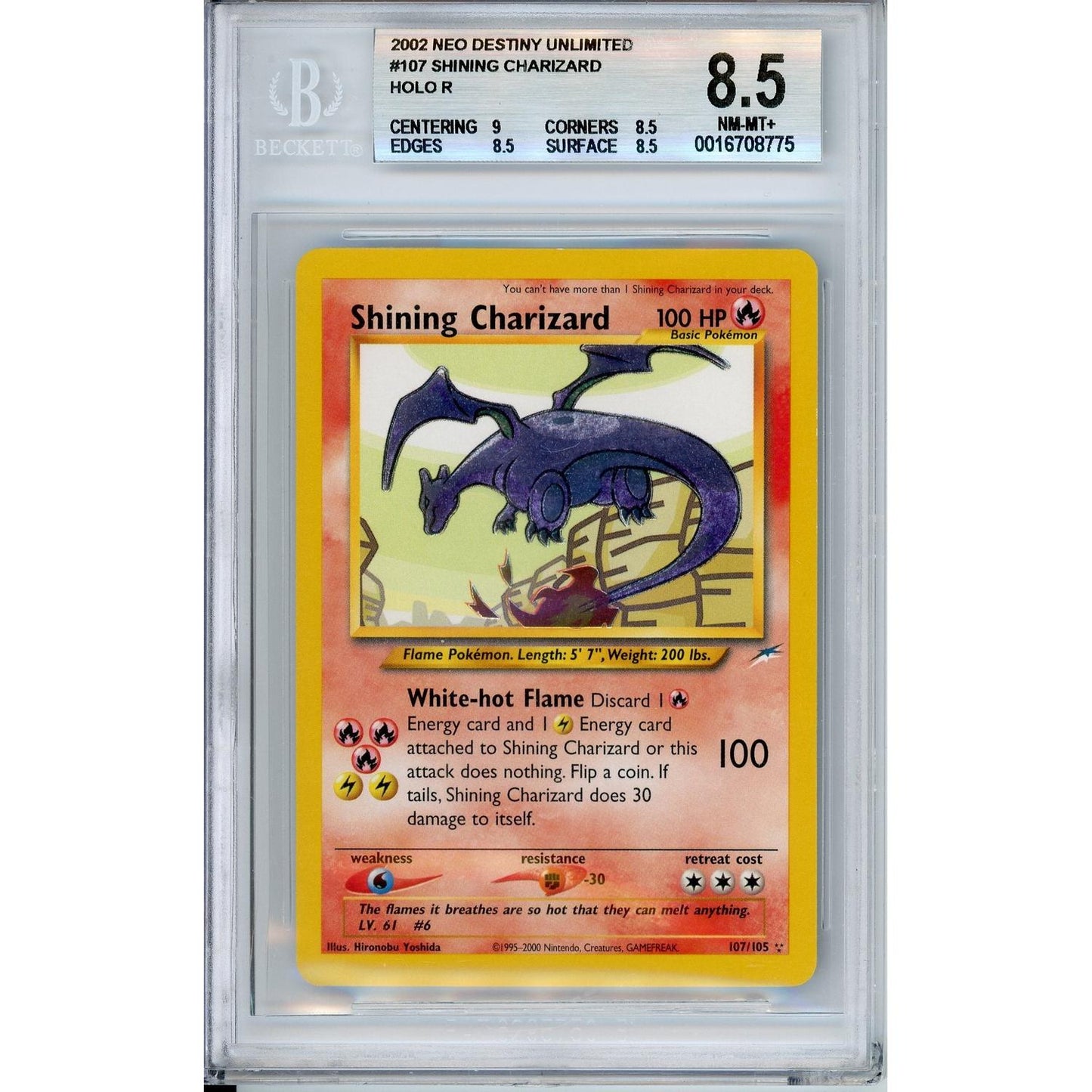 Pokemon Graded: Shining Charizard Beckett 8.5