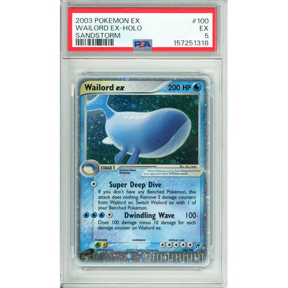 Pokemon Graded: Wailord EX 100/100 Sandstorm (2003) Holo PSA 5