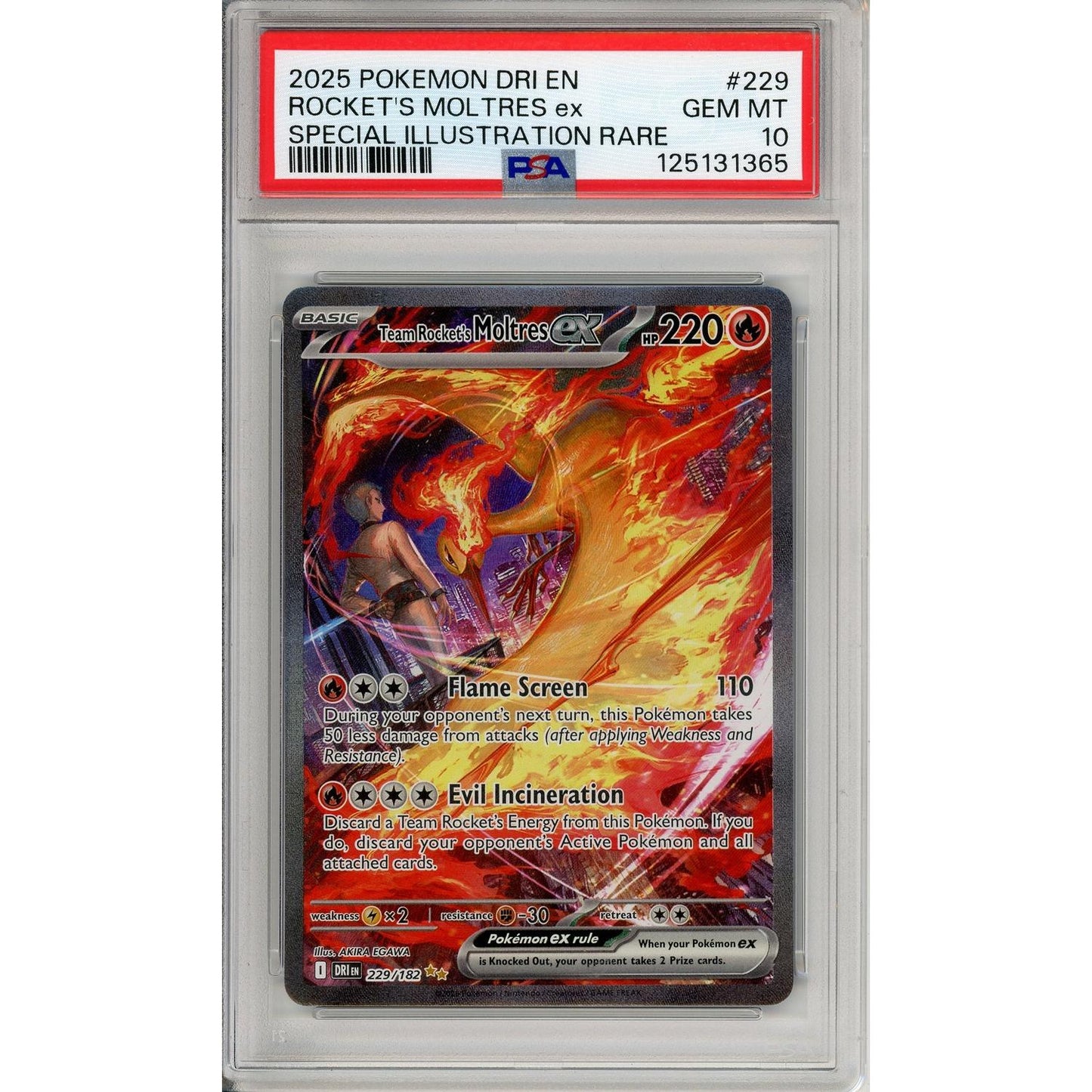 Pokemon Graded: Team Rocket's Moltres ex 229/182 Destined Rivals (2025) SIR Holo PSA 10