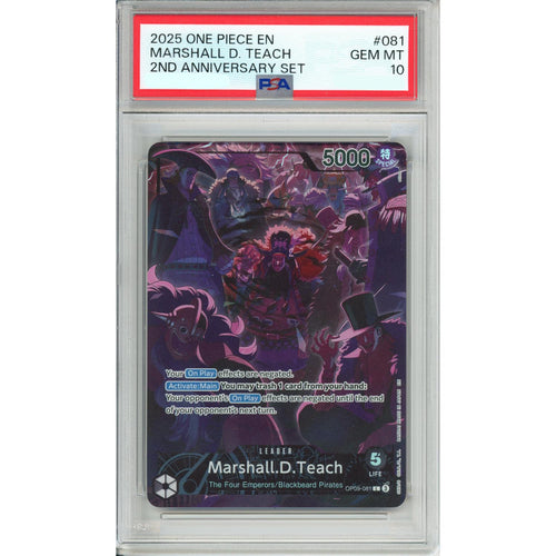 One Piece Graded: Marshall D. Teach OP09-081 2nd Anniversary Set PSA 10