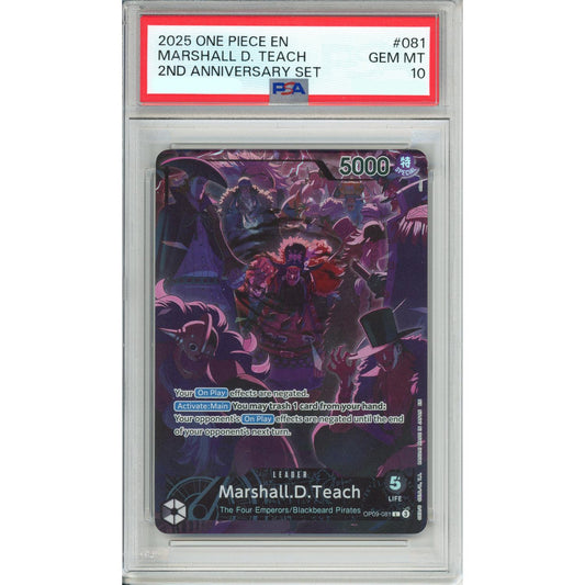 One Piece Graded: Marshall D. Teach OP09-081 2nd Anniversary Set PSA 10