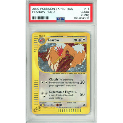 Pokemon Graded: Fearow 11/165 Expedition (2002) Holo PSA 2
