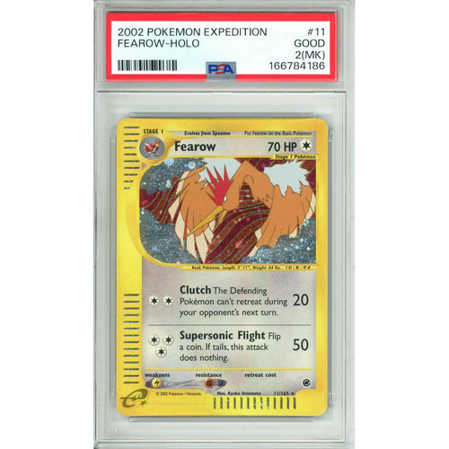 Pokemon Graded: Fearow 11/165 Expedition (2002) Holo PSA 2