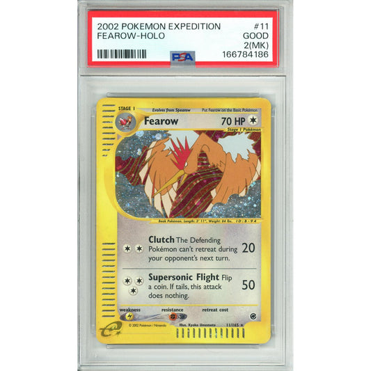 Pokemon Graded: Fearow 11/165 Expedition (2002) Holo PSA 2