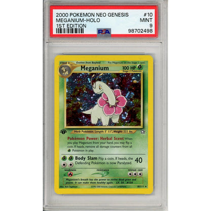 Pokemon Graded: Meganium 1st Edition 10/111 Neo Genesis (2000) Holo PSA 9