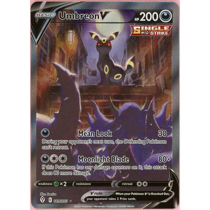 Pokemon Single: Umbreon V 189/203 Evolving Skies (2021) Full Art Holo NM