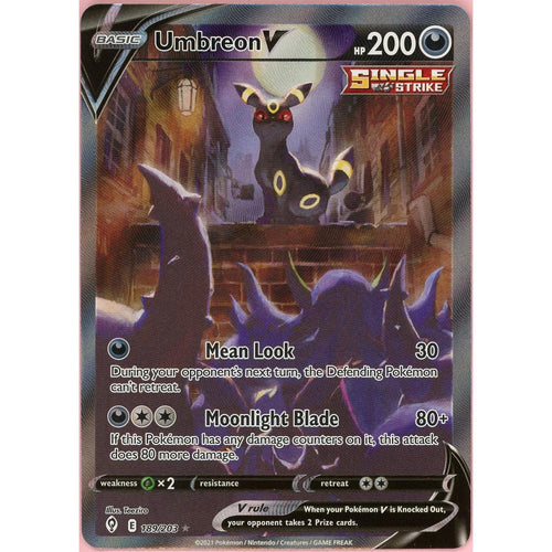 Pokemon Single: Umbreon V 189/203 Evolving Skies (2021) Full Art Holo NM
