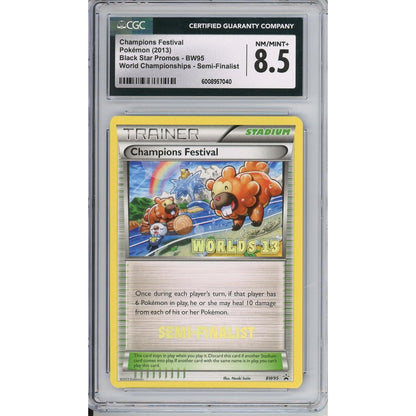 Pokemon Graded: Champions Festival #BW95 Black Star Promo World Championships 2013 Semi-Finalists CGC 8.5