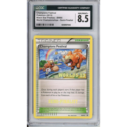Pokemon Graded: Champions Festival #BW95 Black Star Promo World Championships 2013 Semi-Finalists CGC 8.5
