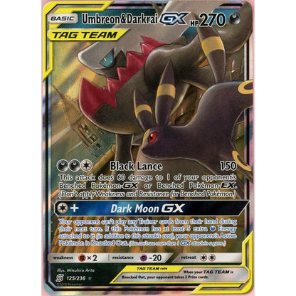 Pokemon Single: Umbreon & Darkrai GX #125 Unified Minds (2019) Ultra Rare NM