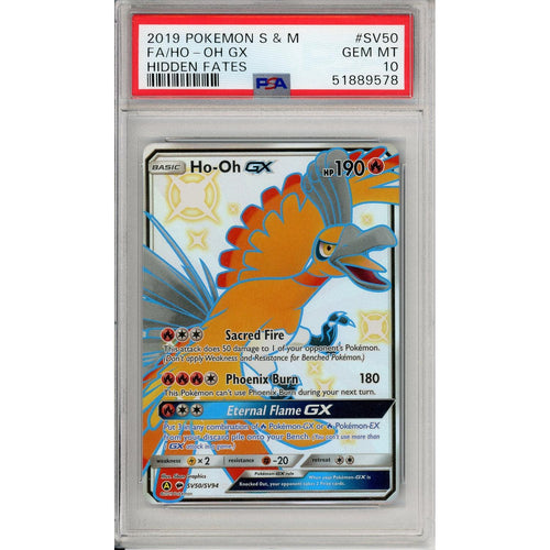 Pokemon Graded: Ho-Oh GX SV50/SV94 Hidden Fates (2019) Full Art PSA 10