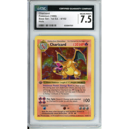 Pokemon Graded: Charizard 1st Edition 4/102 Base Set (1999) Holo CGC 7.5