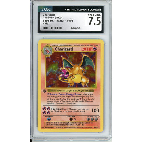 Pokemon Graded: Charizard 1st Edition 4/102 Base Set (1999) Holo CGC 7.5