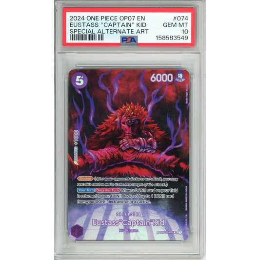 One Piece Graded: Eustass "Captain" Kid OP05-074 Special Alternate Art PSA 10