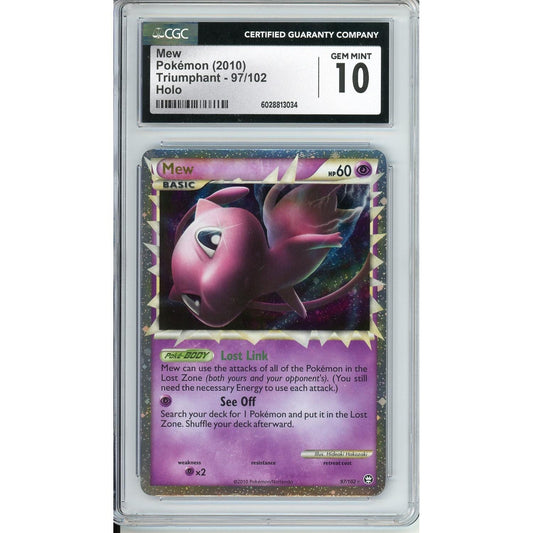Pokemon Graded: Mew 97/102 Triumphant (2010) Holo CGC 10