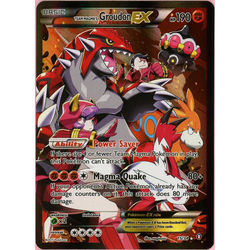 Pokemon Single: Team Magma's Groudon EX 15/34 Double Crisis (2015) Holo LP