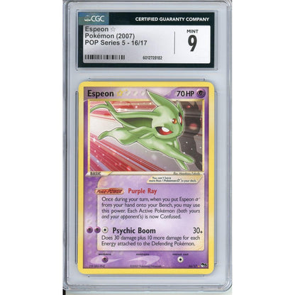 Pokemon Graded: Espeon ☆ Gold Star 16/17 POP Series 5 (2007) CGC 9