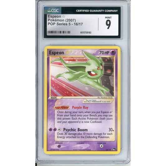 Pokemon Graded: Espeon ☆ Gold Star 16/17 POP Series 5 (2007) CGC 9