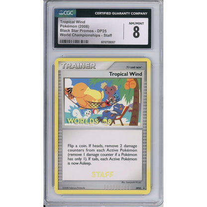 Pokemon Graded: Tropical Wind #DP25 Black Star STAFF Promo World Championships 2008 CGC 8
