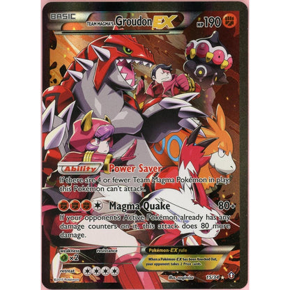 Pokemon Single: Team Magma's Groudon EX 15/34 Double Crisis (2015) Holo MP
