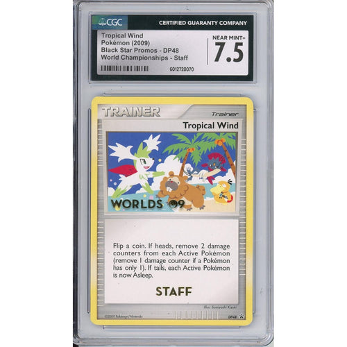 Pokemon Graded: Tropical Wind #DP48 Black Star STAFF Promo World Championships 2009 CGC 7.5