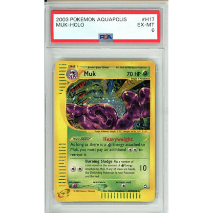 Pokemon Graded: Muk H17/H32 Aquapolis (2003) Holo PSA 6