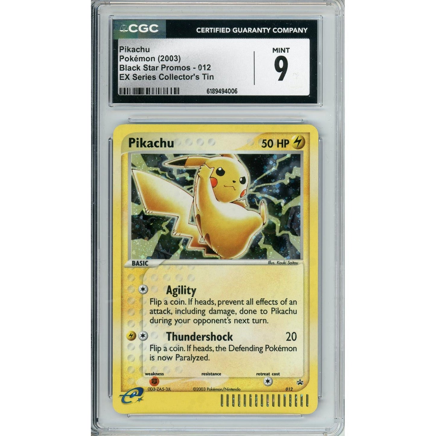 Pokemon Graded: Pikachu #12 EX Series Collector's Tin Promo (2003) CGC 9