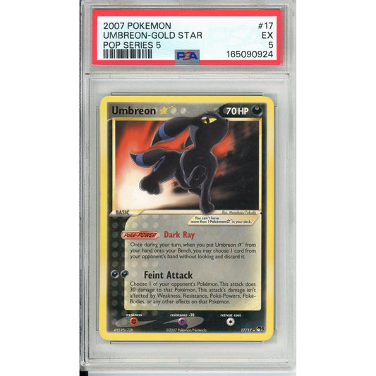 Pokemon Graded: Umbreon- Gold star #17 Pop Series 5 PSA 5